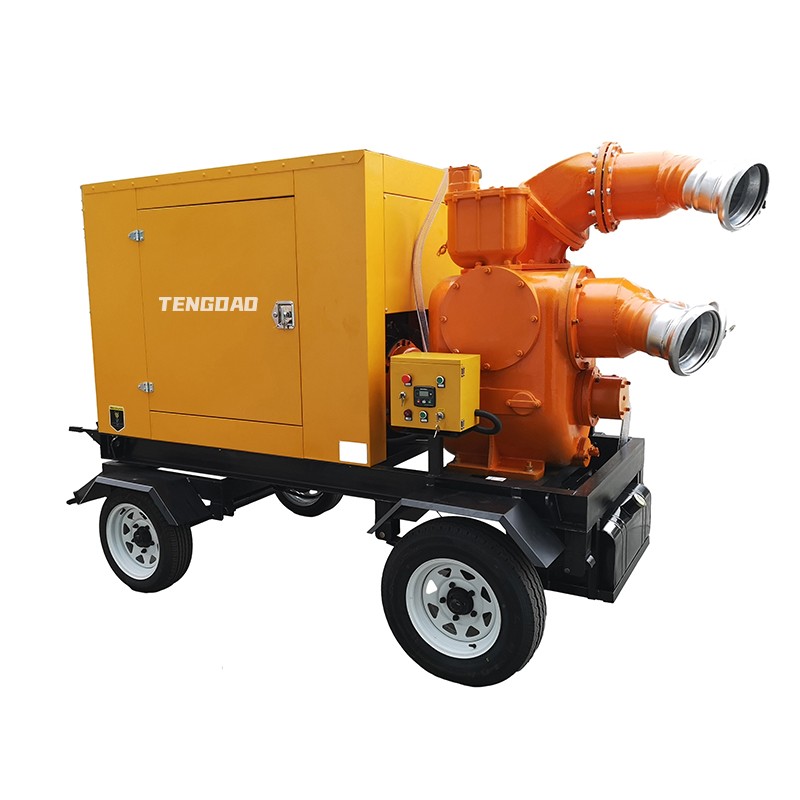 1000m³/h trailer type diesel engine strong self-priming sewage pump ﻿