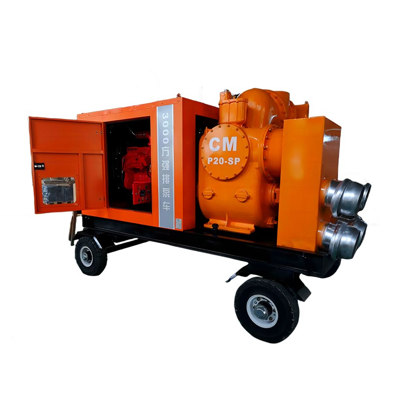 Cummins 3000m³/h trailer type diesel engine strong self-priming sewage pump ﻿